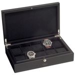 WATCH BOXES Beco Technic Piano Silk watch collector's wood/velvet box for 10 timepieces Ref. 309297 black