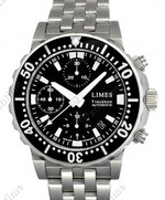 LIMES ENDURANCE 1Tausend Chronograph - Chrono Black / steel bracelet - Ref. U8797B-LC2.1 100ATM diver's chronograph