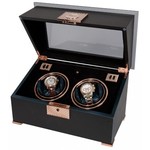 WATCH WINDERS Rapport London Est. 1898 W332 - Black Rose Duo - piano finish ebony and rose gold