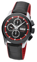 EPOS Sportive 3433 Ref. 3433.228.35.15.91 automatic chronograph - black (red rubber liner) leather strap