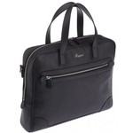 ACCESSORIES & DESIGN BRIEFCASES D220 MEN'S GRAINED LEATHER BRIEFCASE by RAPPORT LONDON - BLACK