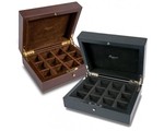 ACCESSORIES & DESIGN CUFFLINK BOXES RAPPORT LONDON L260 (BLACK) OR L261 (BROWN) EXCLUSIVE Leather Cuff Link 12 compartment storage box