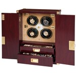 WATCH WINDERS Rapport London Est. 1898 W284 - 4 WATCH CABINET MARINER'S CHEST MAHOGANY