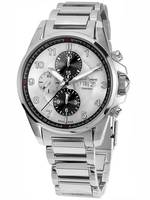JACQUES LEMANS LIVERPOOL CHRONO AUTOMATIC SWISS MADE REF. 1-1750E STEEL SILVER (BLACK RINGS)