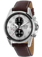 JACQUES LEMANS LIVERPOOL CHRONO AUTOMATIC SWISS MADE REF. 1-1750B STEEL SILVER (BLACK RINGS)