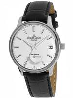 JACQUES LEMANS RETRO CLASSIC SWISS MADE AUTOMATIC POWER RESERVE REF. N-222A STEEL SILVER ETA Valgrange A07.161