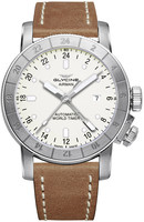 GLYCINE AIRMAN 44 AUTOMATIC WORLD TIMER GMT Ref. GL0055 steel white, 3 time zones
