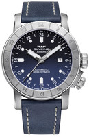 GLYCINE AIRMAN 44 AUTOMATIC WORLD TIMER PURIST Ref. GL0057 steel blue, 2 time zones