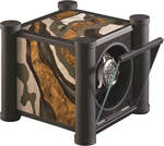 WATCH WINDERS RDI Charles Kaeser SIGNATURE TRACES soft-black metal, burr walnut, mother of pearl, wenge, shagreen marquetry