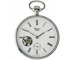 RAPPORT POCKET WATCHES OPEN FACE REF. PW87, MECHANICAL, STAINLESS STEEL, GLASS BACK, 50MM