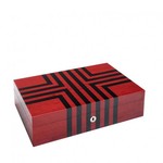 WATCH BOXES Rapport London Est. 1898 L444 LABYRINTH RED FINISHED SOLID WOOD COLLECTOR BOX FOR 10 TIMEPIECES