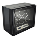 WATCH WINDERS Orbis Timeart OT03-L21TB-L-ARF - Controls 6 Automatic Watches - Premium Winder - Carbon & Black - Fingerprint Lock