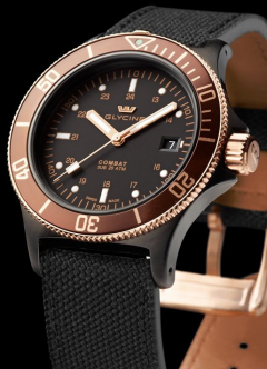 GLYCINE COMBAT SUB 42 BLACK PVD ROSE GOLD REF. GL0093 SELF WINDING