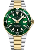 AERONAUTEC Sports Diver Automatic Ref. ANT-44086-04 all steel IP gold bicolor green 20ATM