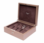 WATCH BOXES Rapport London Est. 1898 VANTAGE EIGHT L436 WATCH BOX MOCCA BROWN smooth leather chocolate suede interior