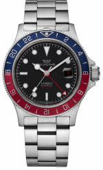 GLYCINE COMBAT SPORT SUB 42MM 20ATM GMT AUTOMATIC REF. GL0381 BLUE/RED BEZEL RING