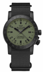 GLYCINE AIRMAN GMT 42 MM GL0493  PVD Black Military Green Dial Self-Winding Caliber GL293-GMT