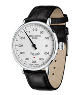 ZENO-WATCH BASEL Bauhaus Uno White Ref. C0073Q-Di2 Dual Time quartz watch RONDA Swiss 515.24D
