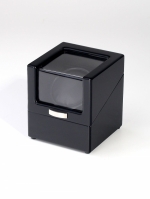 WATCH WINDERS Rothenschild RS-1219-BL Single Watch, Black Piano Lacquer, 4 Rotation Programs, Mains & Battery Operation