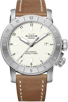 GLYCINE AIRMAN 42 DOUBLE TWELVE AUTOMATIC WORLD TIMER Ref. GL0061 steel white