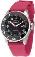 ZENO-WATCH BASEL Diver ceramic Automatic black+red Ref. 6492-a1-17