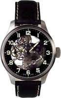 ZENO-WATCH BASEL Oversized (OS) pilot Skeleton Ref. 8558-9S-a1 - manual winding, hand assembled skeleton movement