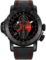 GLYCINE AIRMAN AIRFIGHTER Ref. GL0050 Chronograph black w. red accents