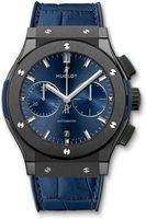 HUBLOT CLASSIC FUSION CERAMIC BLUE CHRONOGRAPH 45MM REF. 521.CM.7170.LR  2 BLUE STRAPS (ALLIGATOR AND RUBBER)