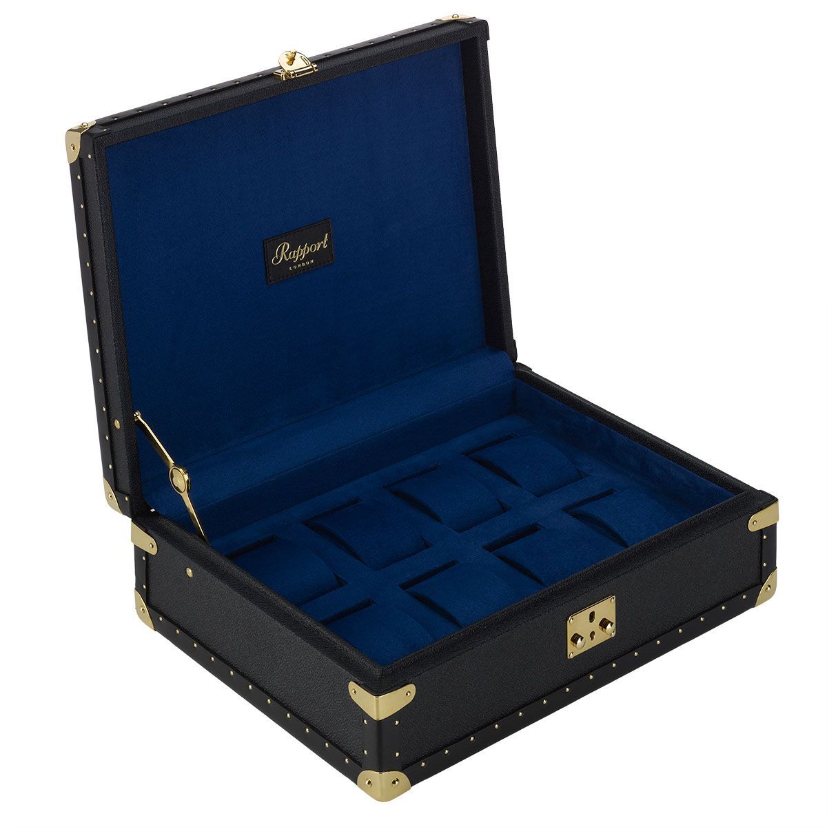 WATCH BOXES Rapport London Est. 1898 Navy Blue Classic Eight Watch Box ...
