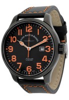 ZENO-WATCH BASEL Oversized (OS) pilot Automatic Black&Orange Ref. 8554-bk-a15 Self-Winding Cal. ETA 2824