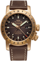 GLYCINE AIRMAN 44 AUTOMATIC WORLDTIMER BRONZE BROWN REF. GL0166 SELF-WINDING CAL. GL293