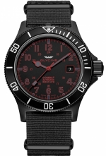 GLYCINE COMBAT SUB 42 Ref. GL0085 automatic, black dial & black bezel, black hi-tech pilot strap, 20ATM