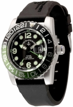 ZENO-WATCH BASEL Airplane Diver Ref. 6349GMT-3-a1-8 Automatic GMT Points (Dual Time) Cal. ETA 2893 50ATM BK/GR