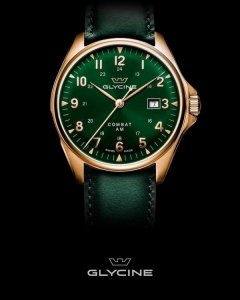 GLYCINE COMBAT 6 CLASSIC BRONZE GREEN REF. GL0284 SELF WINDING CAL. GL224 Swiss made watches SwissTime