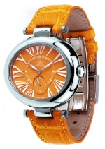 GIO MONACO Diva 119 Polished Steel Orange Quartz Cal. ETA 980.163