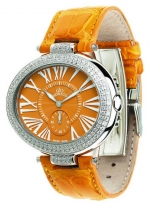 GIO MONACO Diva 109 Polished Steel Diamonds (1.9 carat) Orange Quartz Cal. ETA 980.163