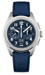 ZENITH PILOT BIG DATE FLYBACK CHRONOGRAPH BLUE REF. 03.4000.3652/51.I003 EL PRIMERO 3652 HF